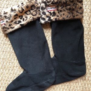 Hunter Leopard Boot Socks, size MM 5-7